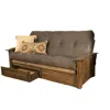 Kodiak Washington Frame-rustic Walnut Finish-suede Gray Mattress-storage Drawers