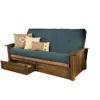 Kodiak Washington Frame-rustic Walnut Finish-suede Navy Mattress-storage Drawers