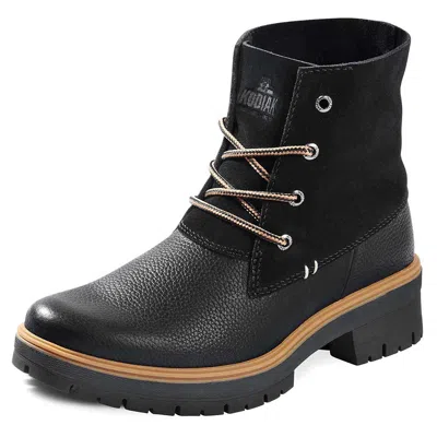 Kodiak Women's Atlin Black Leather Bootie In Blue