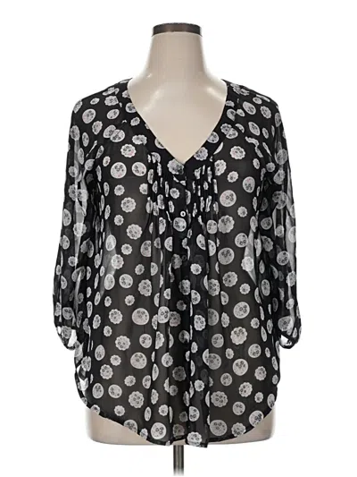 Pre-owned Kohl's 3/4 Sleeve Blouse In Black