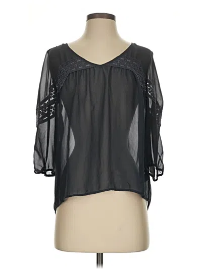 Pre-owned Kohl's 3/4 Sleeve Blouse In Black