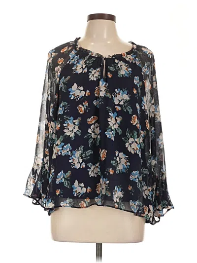 Pre-owned Kohl's 3/4 Sleeve Blouse In Blue