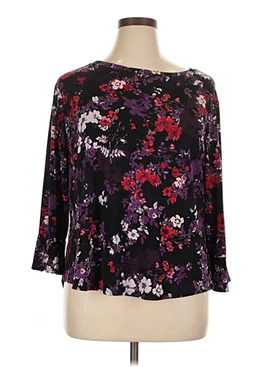 Pre-owned Kohl's 3/4 Sleeve Blouse In Purple