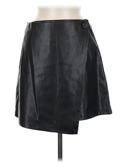 Pre-owned Kohl's Faux Leather Skirt In Black