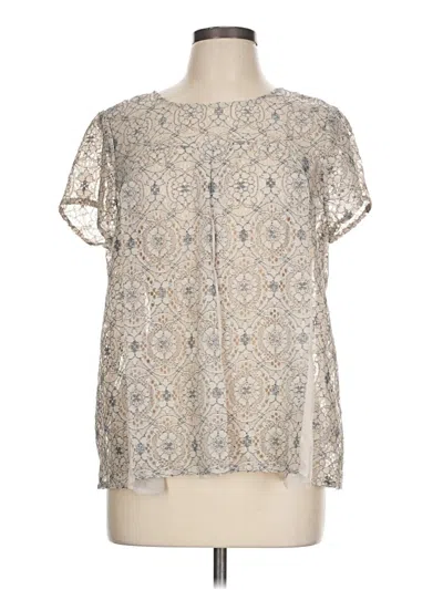 Pre-owned Kohl's Short Sleeve Blouse In Silver