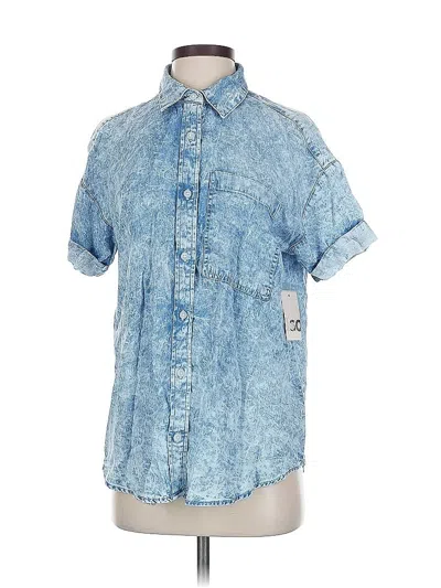 Pre-owned Kohl's Short Sleeve Button Down Shirt In Blue