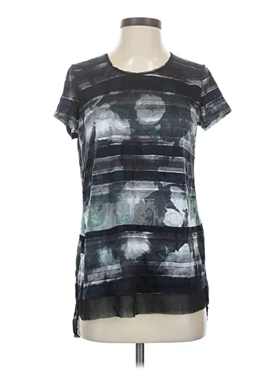 Pre-owned Kohl's Short Sleeve Top Gray Crew Neck Tops