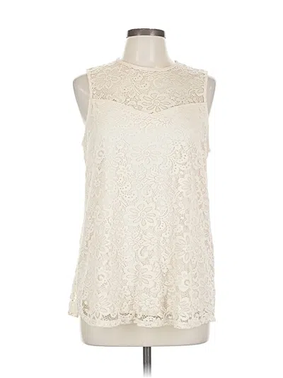 Pre-owned Kohl's Sleeveless Blouse In White