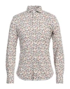 Koike Man Shirt Coral Size 16 Cotton, Elastane In Red