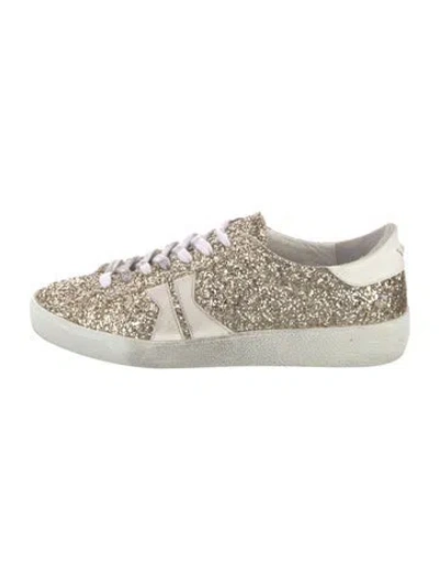 Pre-owned Koio Collective Glitter Colorblock Pattern Sneakers In White