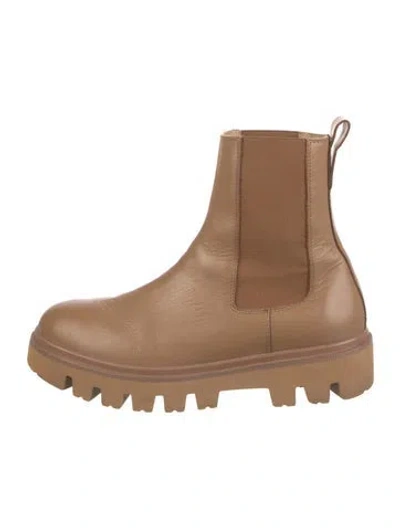 Pre-owned Koio Collective Leather Chelsea Boots In Neutral