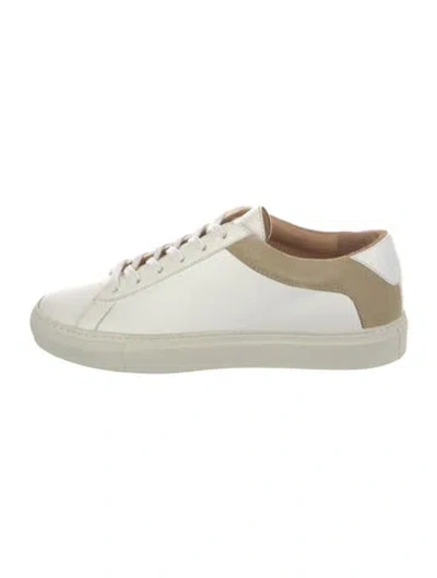 Pre-owned Koio Collective Leather Colorblock Pattern Sneakers In White