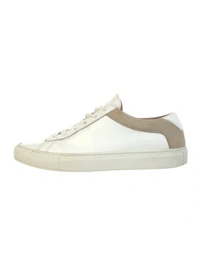 Pre-owned Koio Collective Leather Colorblock Pattern Sneakers In White