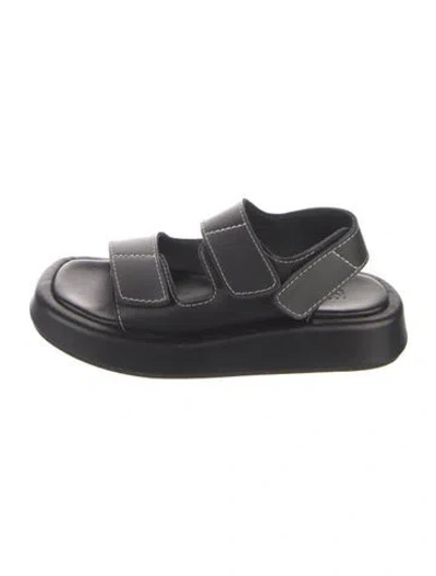 Pre-owned Koio Collective Leather Slingback Sandals In Black
