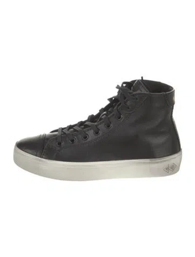Pre-owned Koio Collective Leather Sneakers In Black