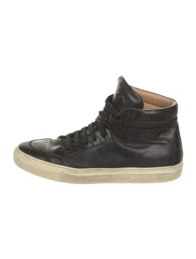 Pre-owned Koio Collective Leather Sneakers In Black