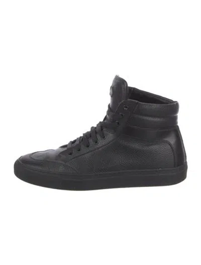 Pre-owned Koio Collective Leather Sneakers In Black