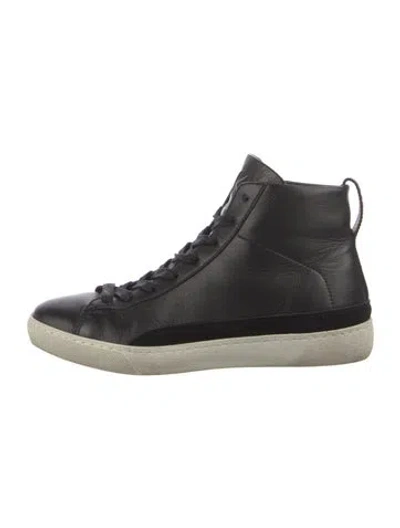 Pre-owned Koio Collective Leather Sneakers In Black