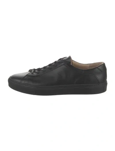 Pre-owned Koio Collective Leather Sneakers In Black