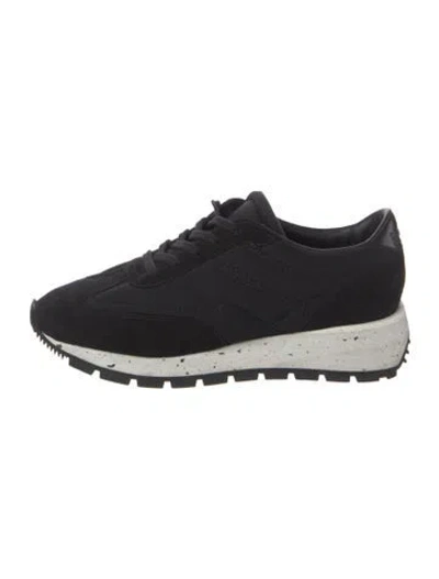 Pre-owned Koio Collective Suede Colorblock Pattern Athletic Sneakers In Black