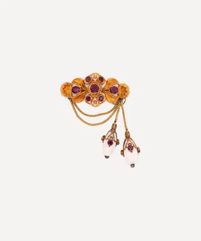 Kojis 14ct Gold Victorian Coral And Garnet Brooch