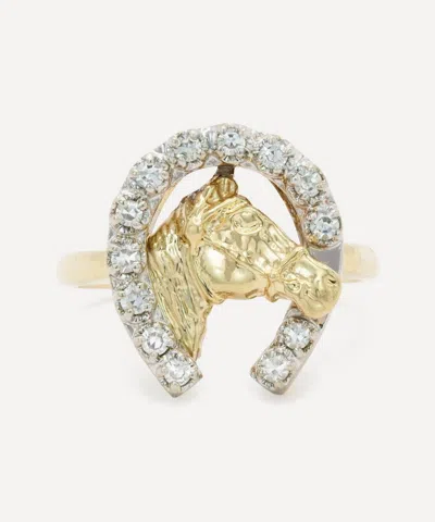 Kojis 14ct Gold Vintage Diamond Horseshoe Ring