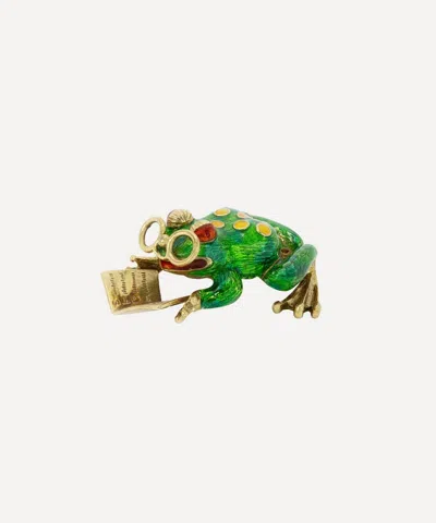 Kojis 14ct Gold Vintage Enamel Frog Brooch