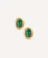 Kojis 14ct Gold Vintage Malachite Stud Earrings