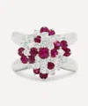 Kojis 14ct White Gold Ruby And Diamond Cluster Ring