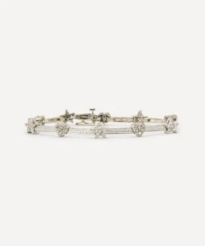 Kojis 14ct White Gold Vintage Heart And Star Diamond Bracelet