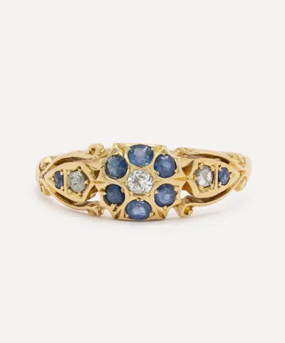 Kojis 18ct Gold Antique Sapphire And Diamond Cluster Ring