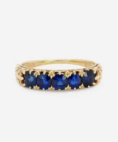 Kojis 18ct Gold Antique Sapphire Five Stone Ring In Blue