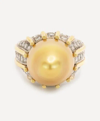 Kojis 18ct Gold Brutalist South Sea Pearl Ring In Neutral