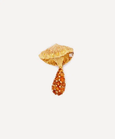 Kojis 18ct Gold Citrine Mushroom Brooch