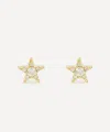 Kojis 18ct Gold Diamond Star Stud Earrings In Gold