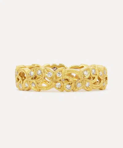 Kojis 18ct Gold Floral Diamond Eternity Ring