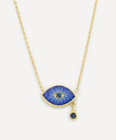 Kojis 18ct Gold Micro Mosaic Evil Eye Pendant Necklace