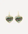 Kojis 18ct Gold Micro Mosaic Rose Drop Earrings