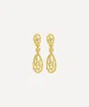 Kojis 18ct Gold Textured Diamond Drop Earrings