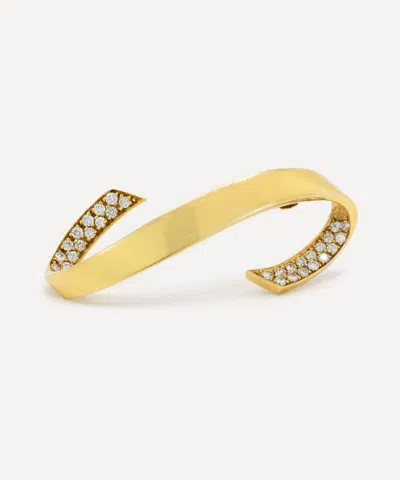 Kojis 18ct Gold Vintage Diamond Swirl Brooch