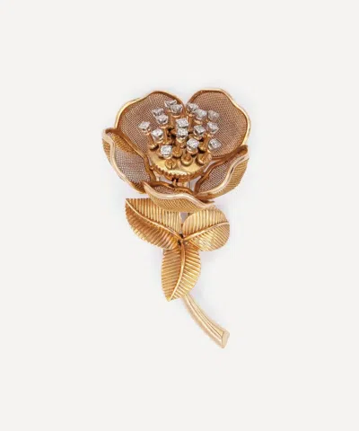 Kojis 18ct Rose Gold Mid-century Piaget Flower Brooch