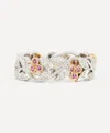 Kojis 18ct White Gold And Rose Gold Pink Sapphire Floral Band Ring