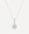 Kojis 18ct White Gold Aquamarine And Diamond Pendant Necklace