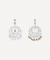 Kojis 18ct White Gold Brown And White Vintage Diamond Drop Earrings