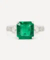 Kojis 18ct White Gold Emerald And Diamond Cocktail Ring
