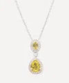 Kojis 18ct White Gold Lemon Quartz And Diamond Pendant Necklace In Gold