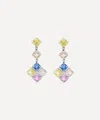 Kojis 18ct White Gold Multicoloured Sapphire Drop Earrings