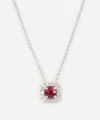 Kojis 18ct White Gold Ruby And Diamond Slider Pendant Necklace