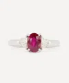 Kojis 18ct White Gold Ruby And Diamond Trilogy Ring