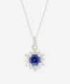 Kojis 18ct White Gold Sapphire And Diamond Cluster Pendant Necklace